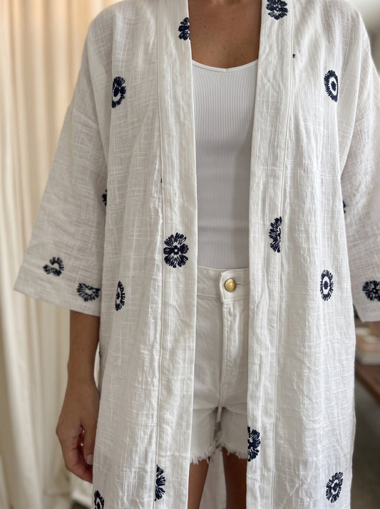 Kimono largo 100% Lino importado