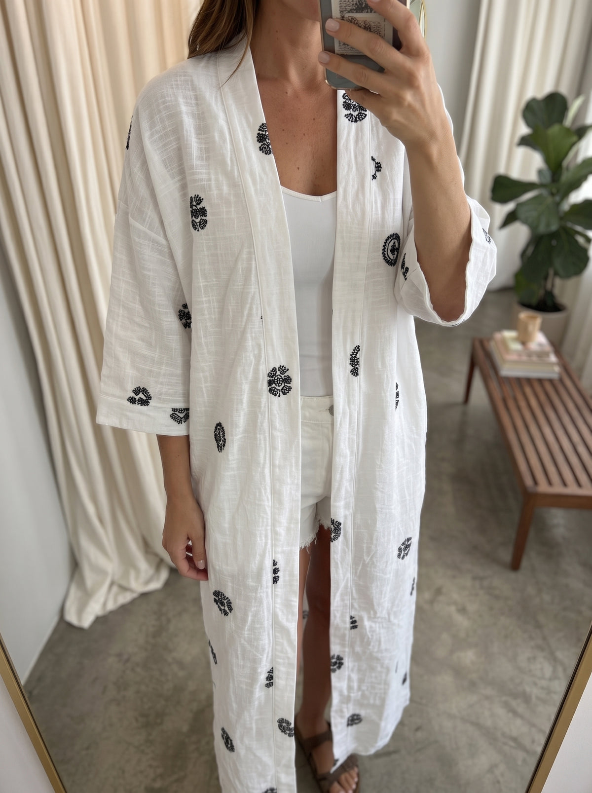 Kimono largo 100% Lino importado