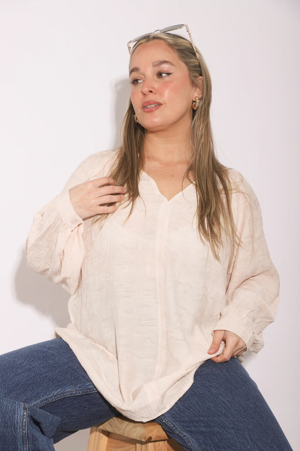 Blusa Camisera Kinsale lino bordada